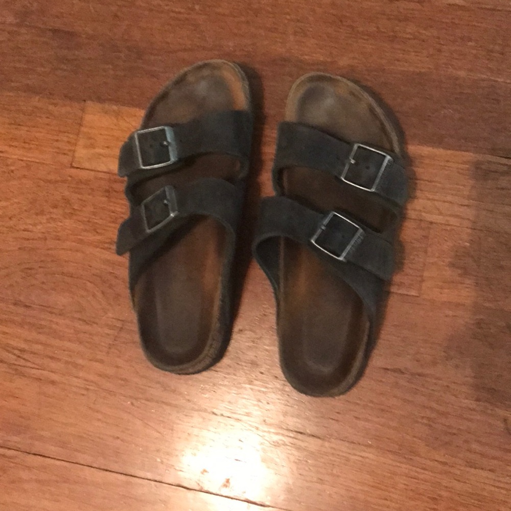 Black two strap Birkenstock’s